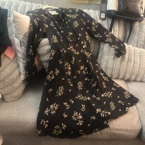 NWO SAKS Fifth avenue Folio Collection Silk Ruffle Wrap Dress Sz10